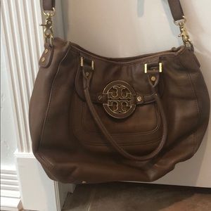 Like new Tory Burch dark tan satchel